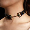「Falenia」Handmade Aligator Embossed Leather Choker