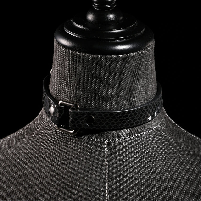 「Enola」Handmade Embossed Leather Choker