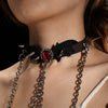 「Evil Eyes」Handmade Color-changing Leather Choker