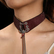 「Roxey」Handmade Leather Choker With Butterfly