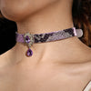「Tear Of Ames」Handmade Embossed Leather Choker
