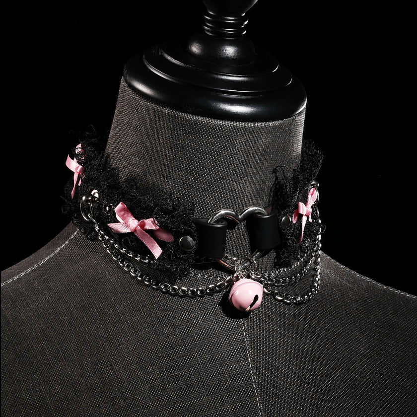 「Lilith」Handmade Color-changing Leather Lace Choker