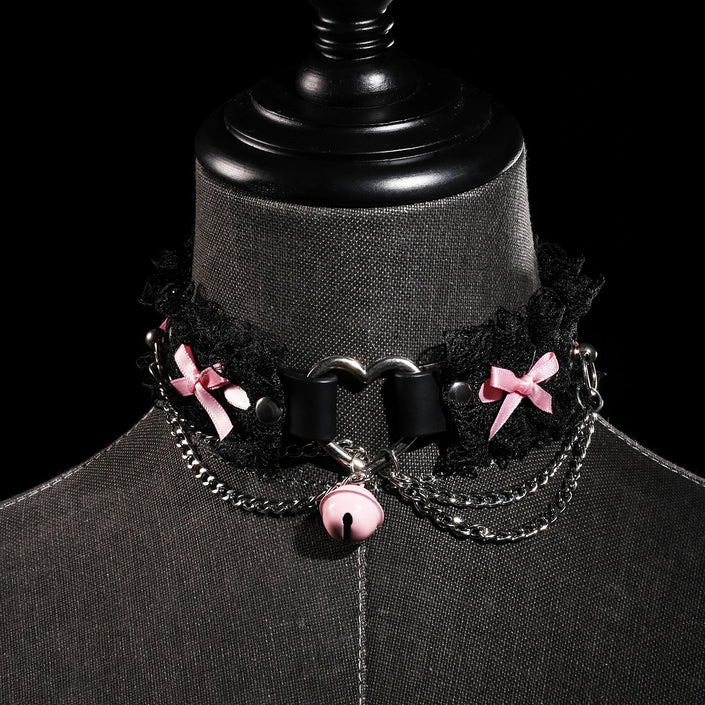 「Lilith」Handmade Color-changing Leather Lace Choker