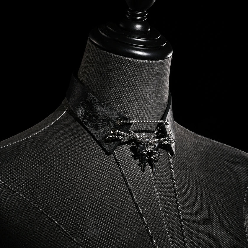 「Roxey」Handmade Leather Choker With Butterfly