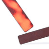 QIYE_Leathers_Heat_Reactive_Paddles_Bark_Eyes_Blackish_Red: Handmade BDSM leather carving spanking paddles, showcasing color - changing contrast—one activated to orange - red, one in original blackish - red. With customizable patterns, ideal for kink play, highlighting artisanal design.