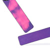 QIYE_Leathers_Heat_Reactive_Paddles_Bark_Eyes_Purple: Handmade BDSM leather spanking paddles with color - changing functionality. Display a purple - to - pink gradient contrast, featuring customizable leather carving. Ideal for kink play, showcasing artisanal, heat - reactive design.