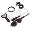 Twin_Contract_Full_Set_Heat_Reactive: Handmade Beszcze BDSM set. Mixes gothic & cute styles, uses heat - reactive, color - changing leather. Features wing details (angel & bat), blending artisanal design for kink play, with care notes for color - change activation. 